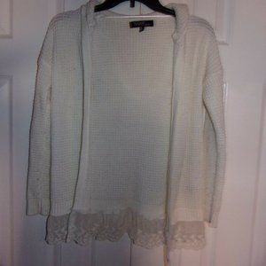 GIRLS SIZE LARGE LACE HOODED SWEATER * VERY PRETTY